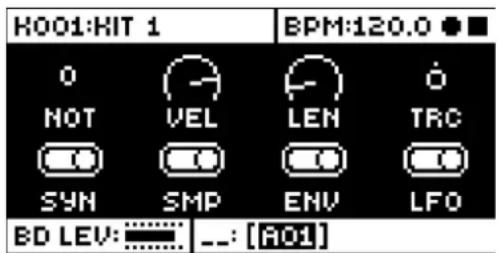 Elektron Analog Rytm MKII - TRIG メニュー - 1