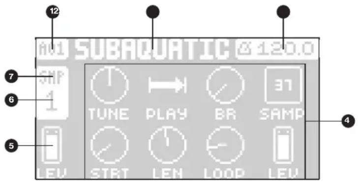 12 A01 SUBAQUATIC @ 120.0 7 6 5 TUNE PLAY ER SAMP LEV START LEN LOOP LEV