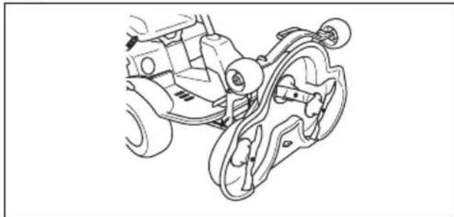 HUSQVARNA R 200iX - Pour mettre le carter de coupe en position d'entretien - 1