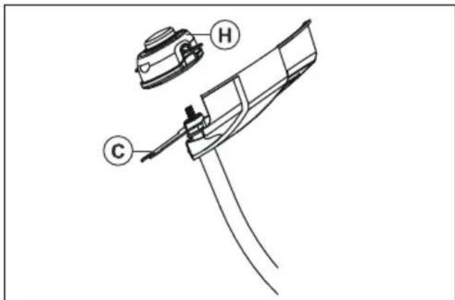 HUSQVARNA 321C - Pour installer la protection de la débroussailleuse et la tete de coupe (321R,321RJ) - 5