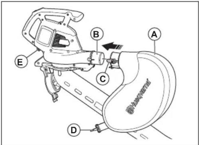 HUSQVARNA 120iBV - Sådan samles sugerøret - 5