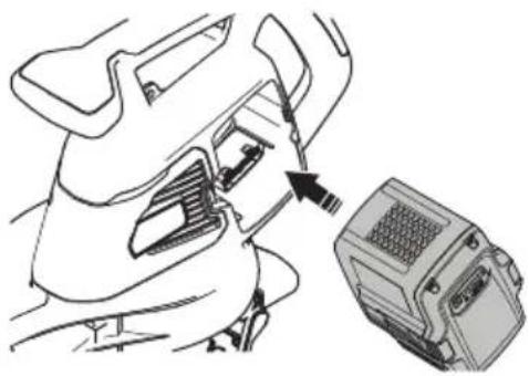 HUSQVARNA 120iBV - Aku ühendamine seadmega - 2