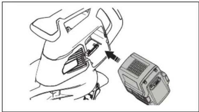 HUSQVARNA 120iBV - Ansluta batteriet till produkten - 2