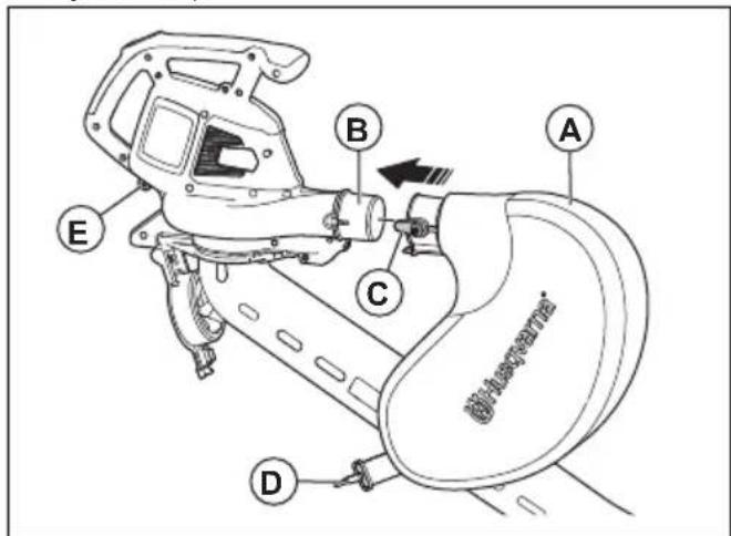 HUSQVARNA 120iBV - Збирання всмоктувальної труби - 5