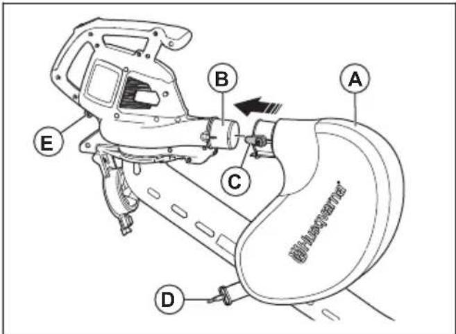 HUSQVARNA 120iBV - Montáž sběrného vaku - 2
