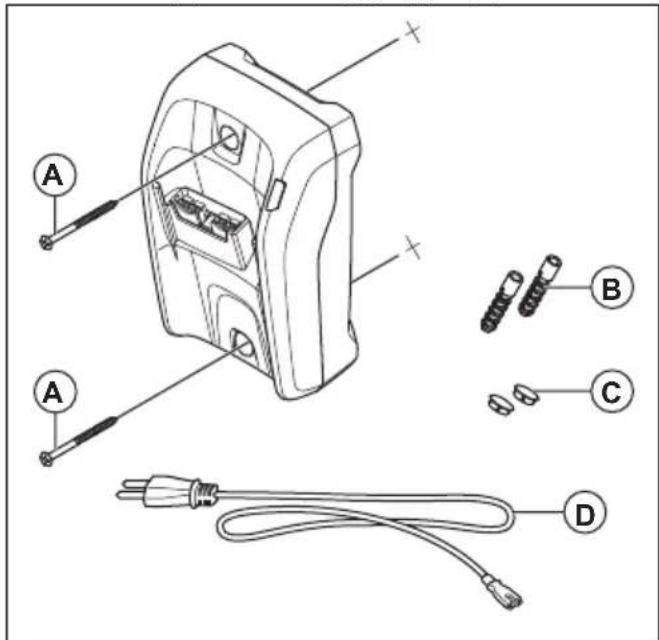 HUSQVARNA 120iBV - Montera batteriladdaren på väggen - 2