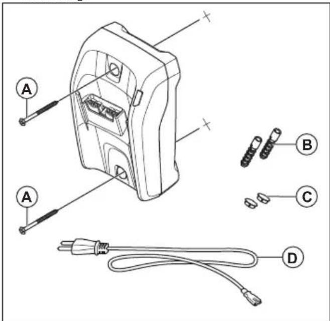 HUSQVARNA 120iBV - Sådan installeres batteriopladeren på væggen - 2