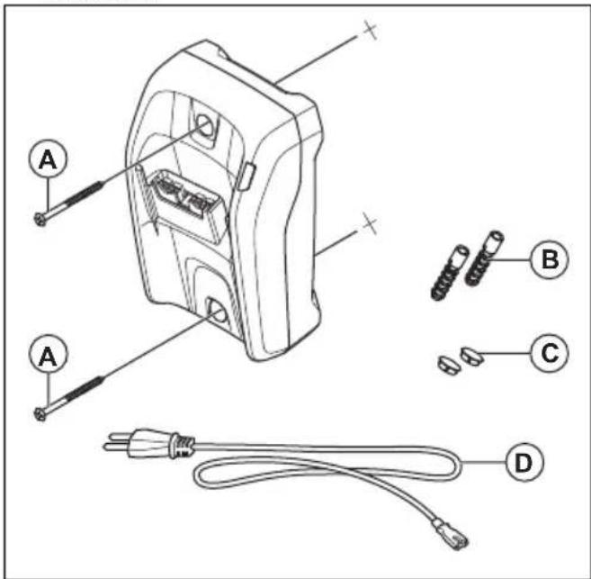 HUSQVARNA 120iBV - Pour installer le chargeur de batterie sur un mur - 2