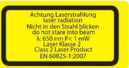 MATRIX EJS 750-L - Achtung: Laserstrahlung Nicht in den Strahl blicken Laserklasse 2 - 1