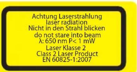 MATRIX EJS 750-L - Pozor: Laserové žiarenie Nepozerat sa priamo do lúča Trieda laseru 2 - 1