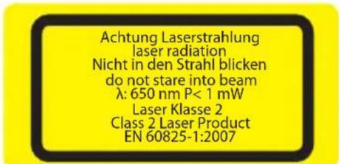 MATRIX EJS 750-L - Pozor: Laserové paprsky Nedívat se do paprsku Třída laseru 2 - 1