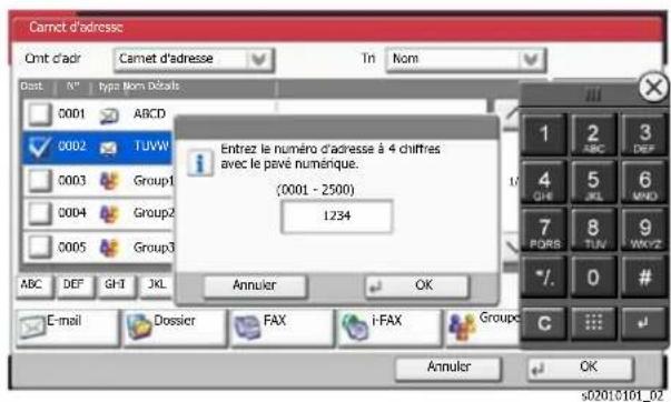 OLIVETTI d-Copia 7001MF - Exemple : Recherche d'un numéro d'adresse - 3