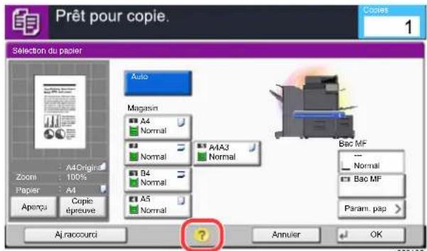 Prêt pour copie. Copies 1 Selection du pacier Auto Magasin A4 Normal Normal AIA3 Normal Zoom: A4Original 100% Paper: A4 A5 Apençu Copie épreuve Aj.racouardi ? Annuler OK