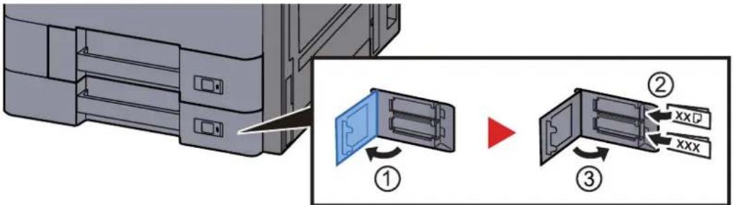 OLIVETTI d-Copia 6001MF - Introduire l'indication sur la feuille de sorte qu'elle corresponde au format et au type de papier à placer - 1
