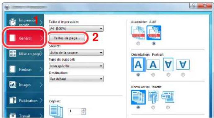 Impression Renale General Taille d'impressions: A4: 100% Tailles de page... 2 Source: Auto de la source. Type de support: Non specifie Destination: Par default Orientation: Portrait Orientation: Inactir Recto versoi: Inactir Copies: 1
