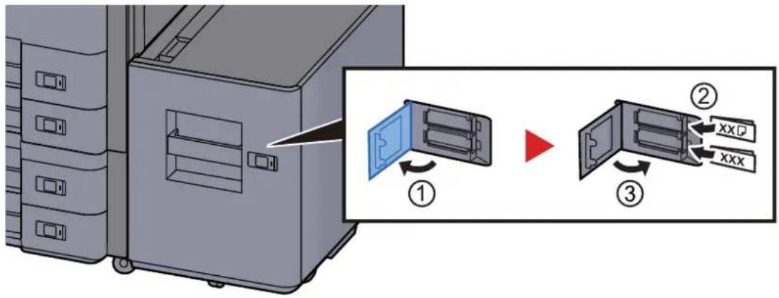 OLIVETTI d-Copia 6001MF - Introduire l'indication sur la feuille de sorte qu'elle corresponde au format et au type de papier à placer - 1