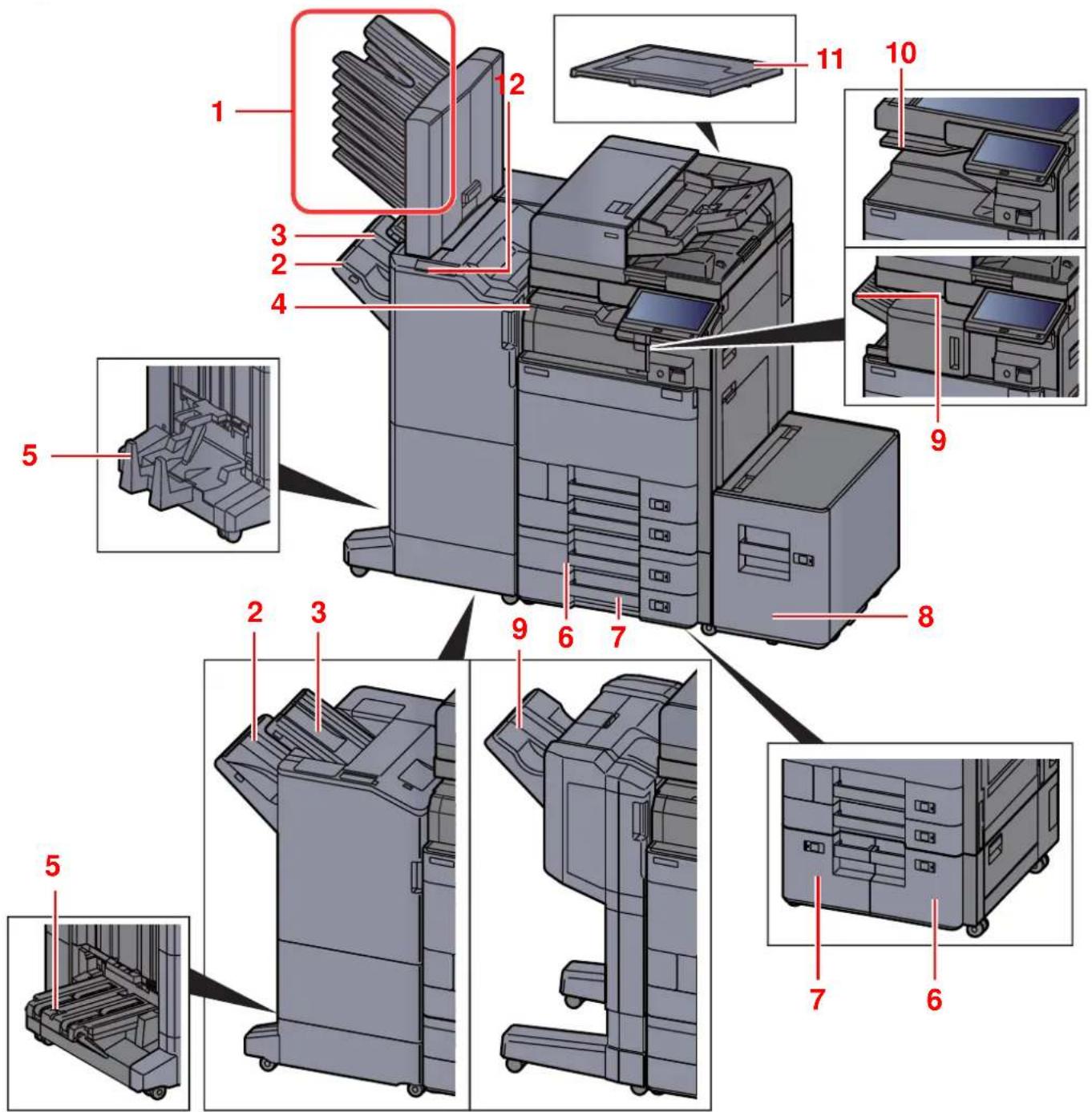 OLIVETTI d-Copia 6001MF - Nomenclature (avec les équipements en option installés) - 1