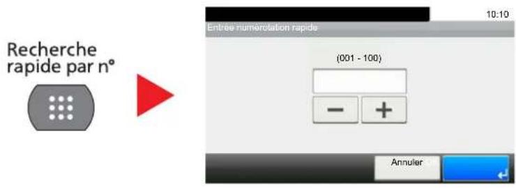 OLIVETTI d-Color MF3024 - Utilisation de la touche de [Recherche rapide par n^g] ( - 1