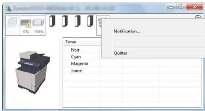 OLIVETTI d-Color MF3024 - Menu contextuel de Status Monitor - 1