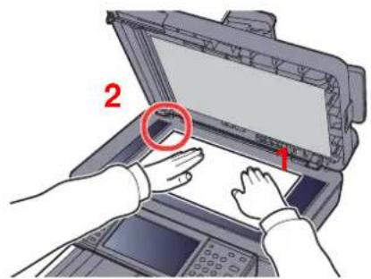 OLIVETTI d-Color MF3024 - Mise en place des originaux sur la glace d'exposition - 1