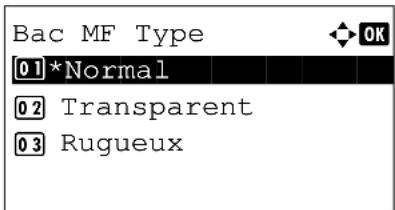 OLIVETTI d-Color MF2603en - Spécification du format de papier et du type de support pour le bac MF - 11
