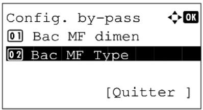 OLIVETTI d-Color MF2603en - Sélection du format de papier et du type de support pour le bac MF - 5
