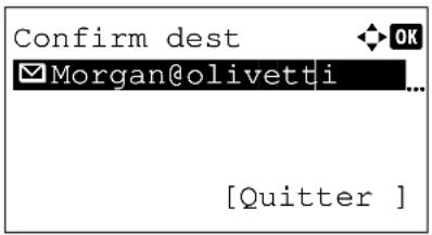 OLIVETTI d-Color MF2603en - Confirmation de la destination actuelle - 2