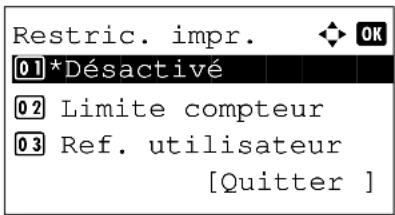 OLIVETTI d-Color MF2603en - Application de restrictions - 4