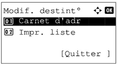 OLIVETTI d-Color MF2603en - Modification d'une destination - 2