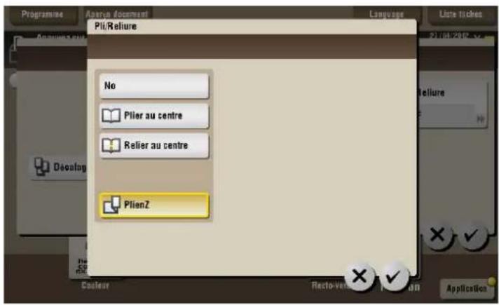 Programme Avenue document Pli/Reliure Language List tickets No Plier au centre Relier au centre PlienZ Coulour Recto-Vertices Application