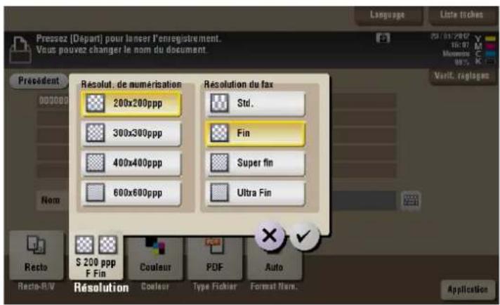Pressez (Départ) pour lancer l'enregistrement. Vous pouvez changer le nom du document Président Résolut. de numérisation 200x200ppp 300x300ppp 400x400ppp 600x600ppp Résolution du fax Std. Fin Super fin Ultra Fin Nom Recto S 200 ppp F Fin Couleur PDF Auto Recto-R/V Résolution Couleur Type Fichier Format Nom. Application Language Liste tiches 20/11/2012 18:07 Monors 95% Verit. régloges