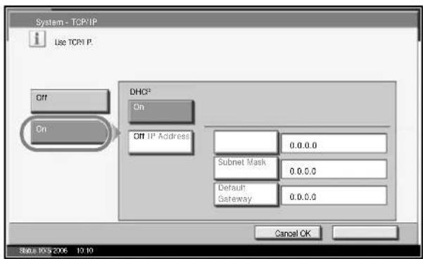 OLIVETTI d-Copia 400MF - Setting TCP/IP (When Using Fixed IP Address) - 2