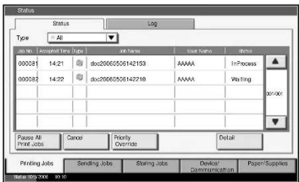 OLIVETTI d-Copia 400MF - [Printing Jobs] Screen - 1