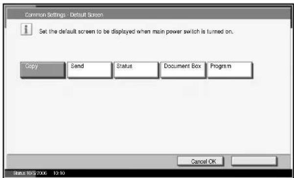 OLIVETTI d-Copia 400MF - Selecting Default Screen (Optional) - 2