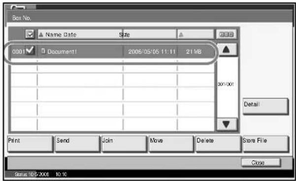 OLIVETTI d-Copia 400MF - From the list, select the checkbox beside the document to be sent. The selected document is indicated by a checkmark in the check box. - 1