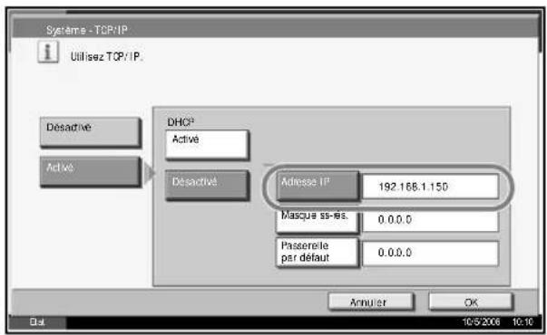 OLIVETTI d-Copia 400MF - Configuration TCP/IP (avec adresse IP fixe) - 3