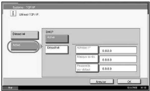 OLIVETTI d-Copia 400MF - Configuration TCP/IP (avec adresse IP fixe) - 2
