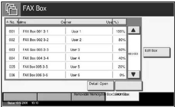 OLIVETTI d-Copia 400MF - [FAX Box] Screen (Displayed only when optional FAX kit is installed) - 1