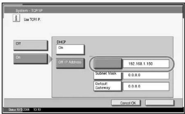 OLIVETTI d-Copia 400MF - Setting TCP/IP (When Using Fixed IP Address) - 3