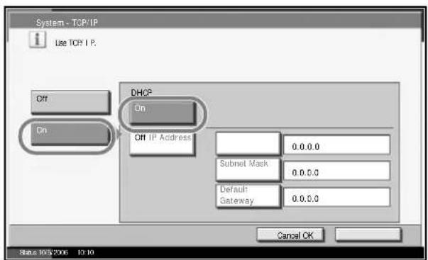 OLIVETTI d-Copia 400MF - Setting TCP/IP (When Using DHCP) - 2