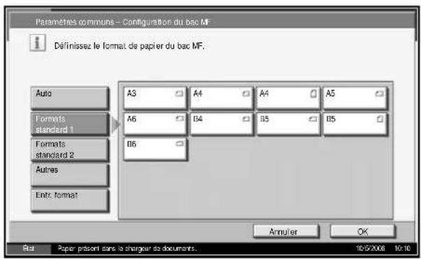 OLIVETTI d-Copia 400MF - Sélection du type et du format de papier pour le bac MF - 2