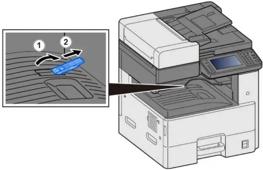 OLIVETTI d-Copia 255MF - Utilisation du guide d'empilage de papier - 1