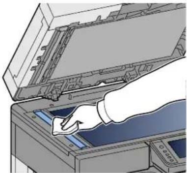 OLIVETTI d-Copia 255MF - Nettoyer le verre fendu et le guide de lecture. - 1