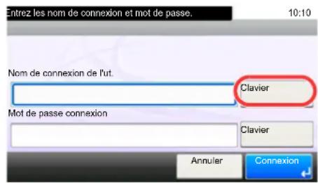 OLIVETTI d-Copia 255MF - Saisir le nom d'utilisateur et le mot de passer pour la connexion. - 1