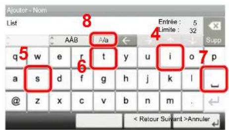OLIVETTI d-Copia 255MF - Entrer "List" (espace). - 2