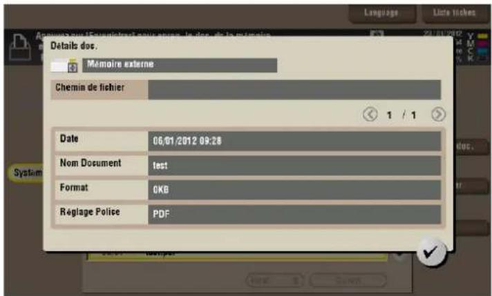 Memoire externe Chemin de fichier Date 06.01/2012 09:28 Nom Document fast Format OKB Réglage Police PDF