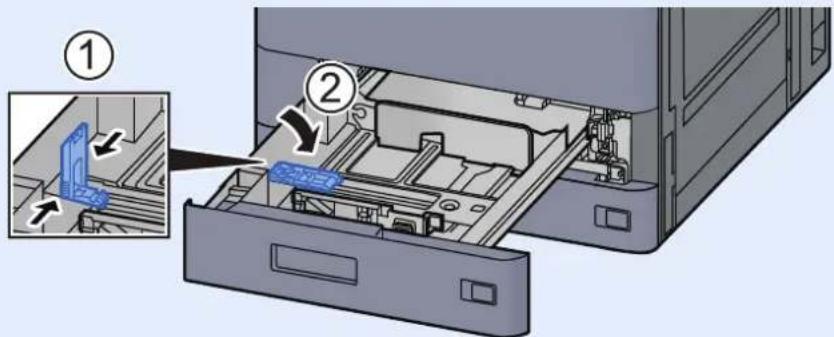 OLIVETTI d-Color MF3555 - Régler le guide de la longueur du papier jusqu'au format de papier désiré. - 2
