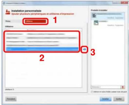 installation personnalisée Ajouter plusieurs périphantiques et utilitaires d'impression Status 1 Utilisations 2 3 Product 5 installer Utilisation 5 Procurement Initiate Cancel