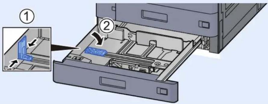OLIVETTI d-Color MF3555 - Régler le guide de la longueur du papier jusqu'au format de papier désiré. - 2