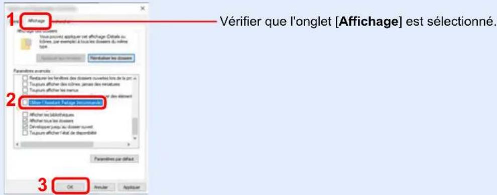 1. Affichage Vérifier que l'onglet [Affichage] est sélectionné. 2. Umler 1. Fertes et Pafage Immateriale 3. OK Paramètres +/- Paramètres par défaut Paramètres par défaut Paramètres par défaut Paramètres par défaut Paramètres par défaut Paramètres par défaut Paramètres par défaut Paramètres par défaut Paramètres par défaut Paramètres par défaut Paramètres par défaut Paramètres par défaut Paramètres par défaut Paramètres par défaut Paramètres par défaut Paramètres par défaut Paramètres par défaut Paramètres por défaut Paramètres por défaut Paramètres por défaut Paramètres por défaut Paramètres por défaut Paramètres por défaut Paramètres por défaut Paramètres por défaut Paramètres por défaut Paramètres por défaut Paramètres por défaut Paramètres por défaut Paramètres por défaut Paramètres por défaut Paramètres por défaut Paramètres por défaut Paramètres por défaut Parfichage et d'oules des dossiers ouvres lors de la proc. Trouture afficher des cômes, jansen des métaures Trouture afficher les menus Trouture afficher les d'oules des déments Trouture afficher la réduire de disponible